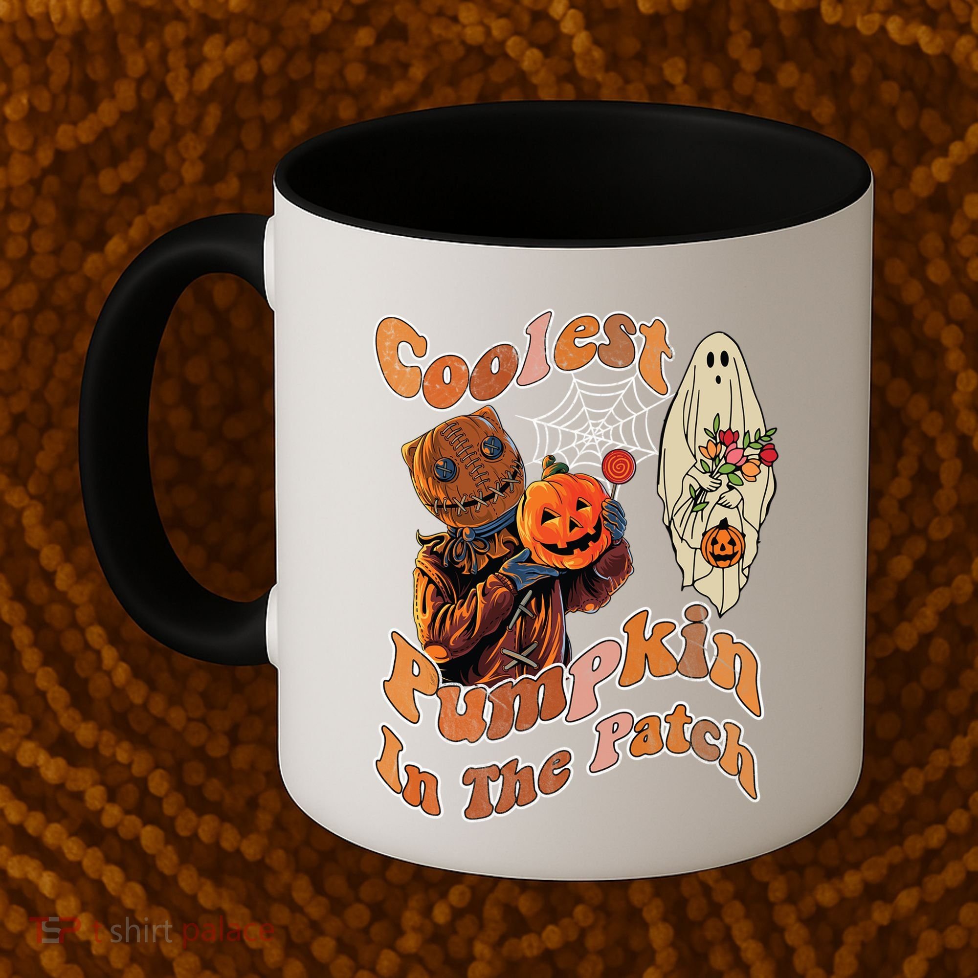 Coolest Pumpkin In The Patch Floral Ghost Funny Gift Coffee Mug