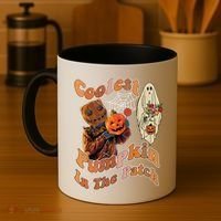 Coolest Pumpkin In The Patch Floral Ghost Funny Gift Coffee Mug thumb 4