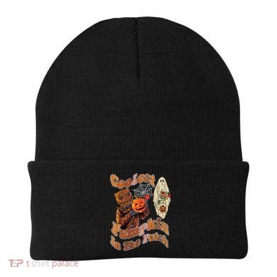 Coolest Pumpkin In The Patch Floral Ghost Funny Gift Beanie
