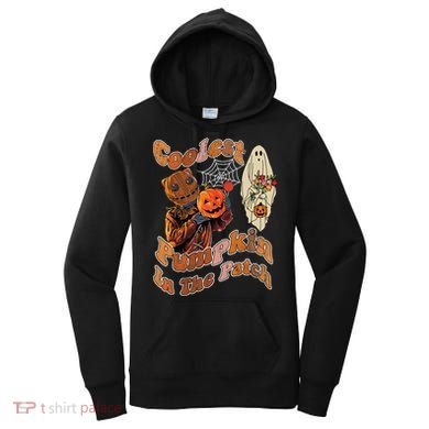 Coolest Pumpkin In The Patch Floral Ghost Funny Gift Women's Hoodie