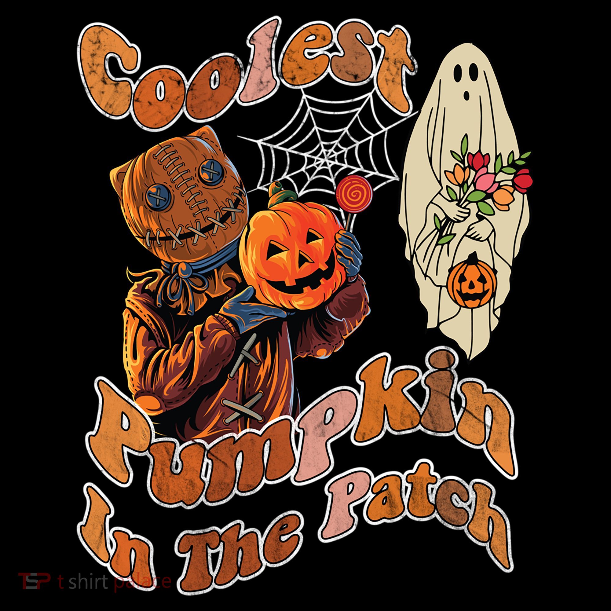Coolest Pumpkin In The Patch Floral Ghost Funny Gift Women's Hoodie