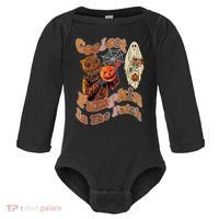 Coolest Pumpkin In The Patch Floral Ghost Funny Gift Baby Long Sleeve Bodysuit thumb 0