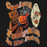 Coolest Pumpkin In The Patch Floral Ghost Funny Gift Baby Long Sleeve Bodysuit thumb 2
