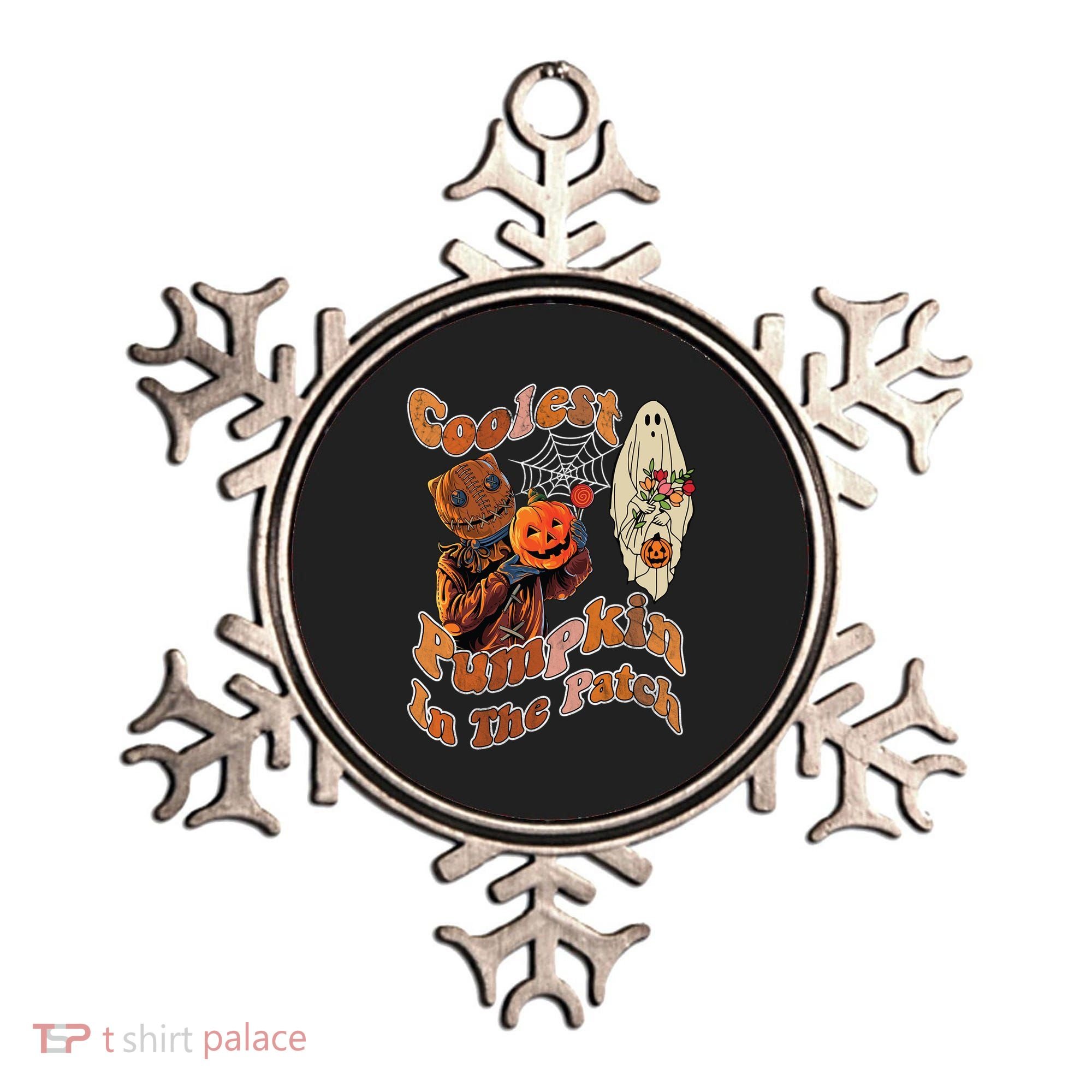 Coolest Pumpkin In The Patch Floral Ghost Funny Gift Ornament