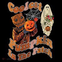 Coolest Pumpkin In The Patch Floral Ghost Funny Gift Ornament thumb 1