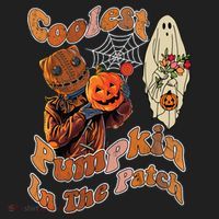Coolest Pumpkin In The Patch Floral Ghost Funny Gift Hat thumb 2
