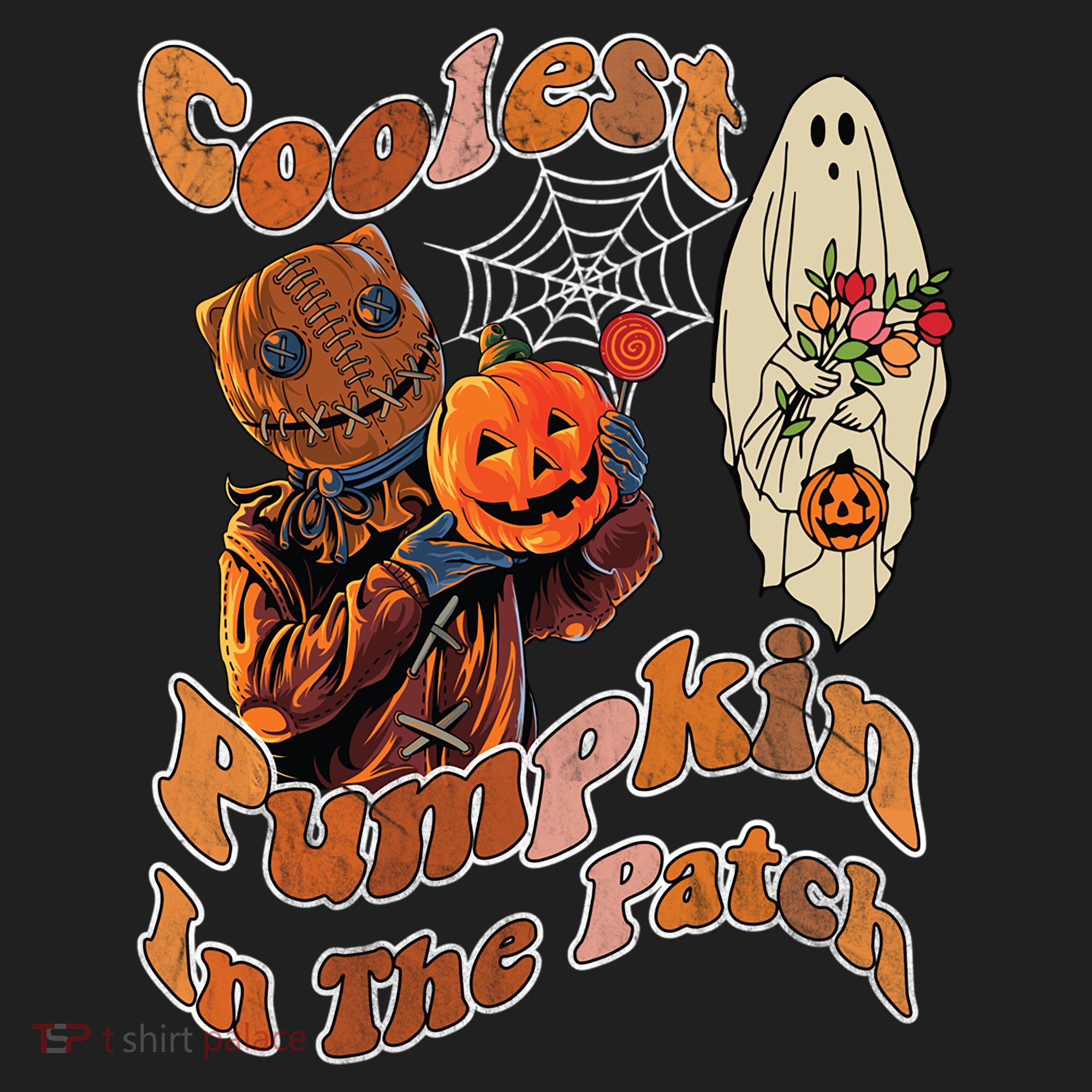 Coolest Pumpkin In The Patch Floral Ghost Funny Gift Hat