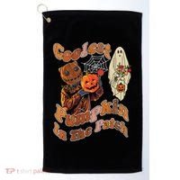 Coolest Pumpkin In The Patch Floral Ghost Funny Gift Golf Towel thumb 0