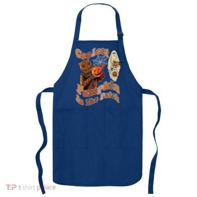 Coolest Pumpkin In The Patch Floral Ghost Funny Gift Apron