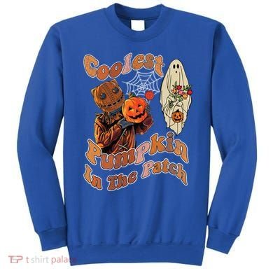 Coolest Pumpkin In The Patch Floral Ghost Funny Gift Sweatshirt