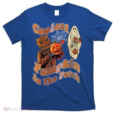 Coolest Pumpkin In The Patch Floral Ghost Funny Gift T-Shirt