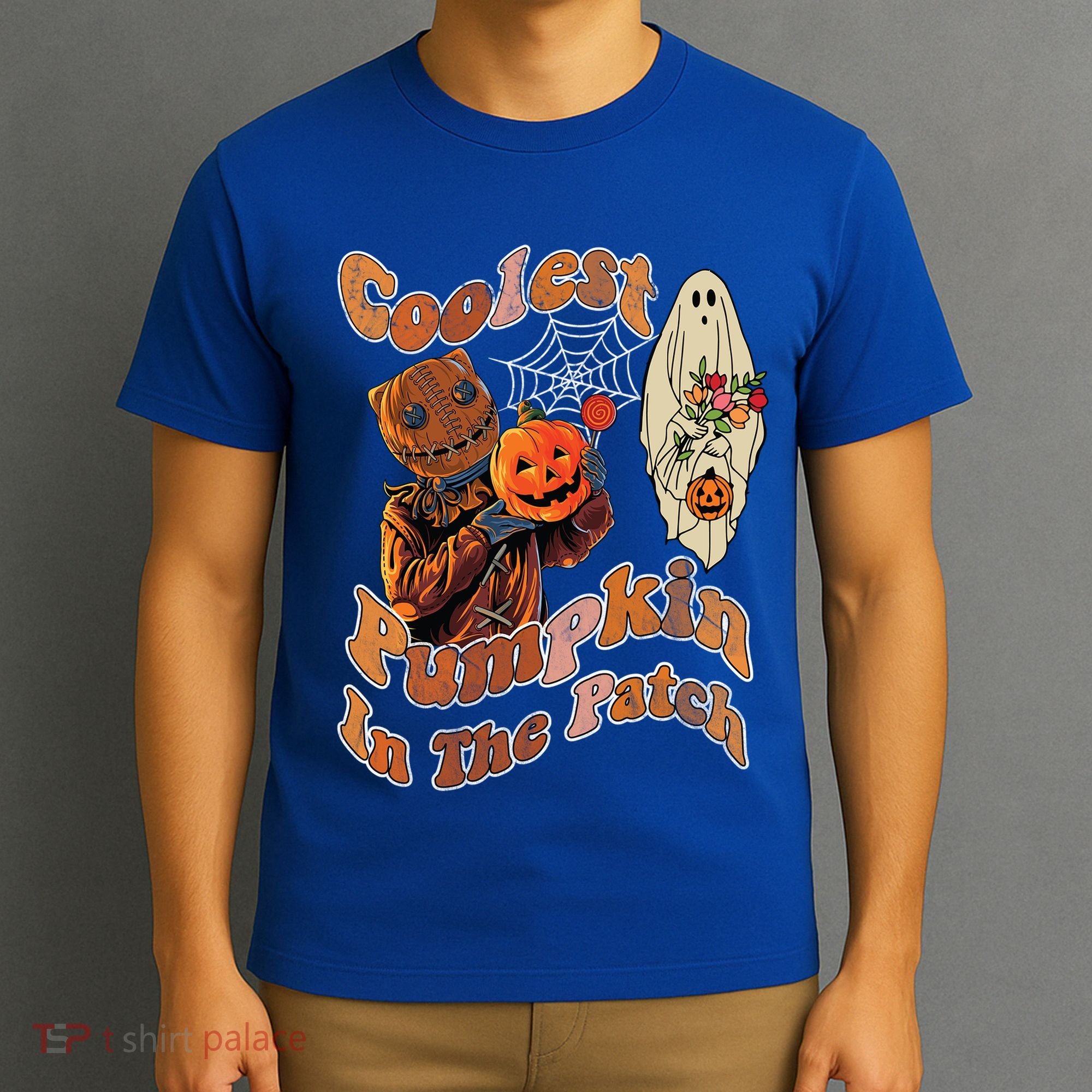 Coolest Pumpkin In The Patch Floral Ghost Funny Gift T-Shirt
