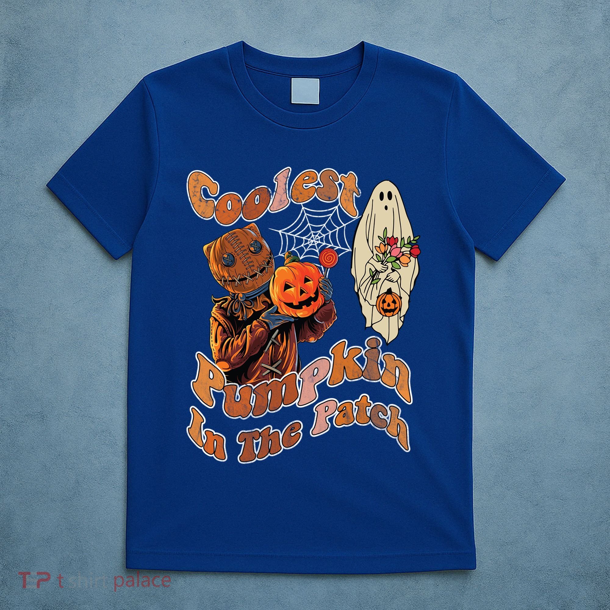 Coolest Pumpkin In The Patch Floral Ghost Funny Gift T-Shirt
