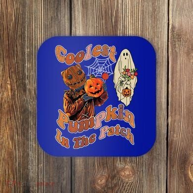 Coolest Pumpkin In The Patch Floral Ghost Funny Gift Coaster