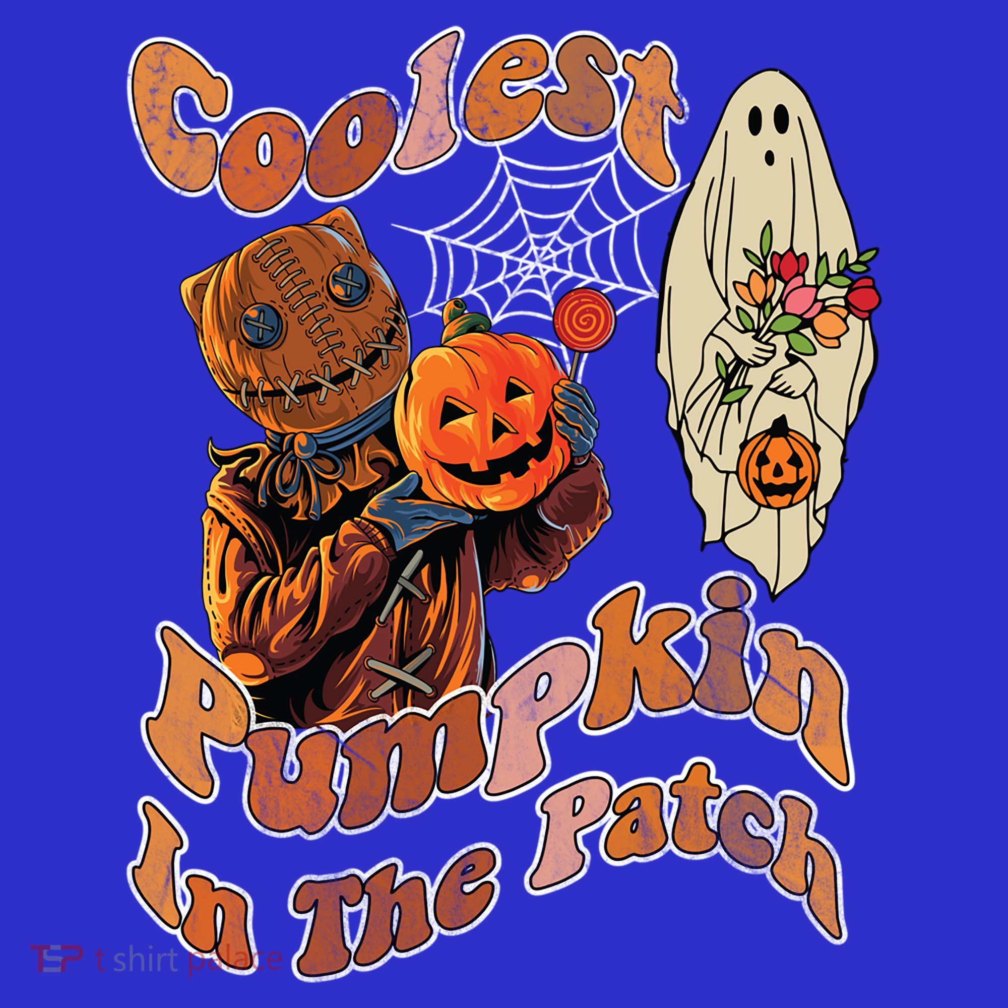 Coolest Pumpkin In The Patch Floral Ghost Funny Gift Coaster