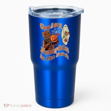 Coolest Pumpkin In The Patch Floral Ghost Funny Gift Tumbler