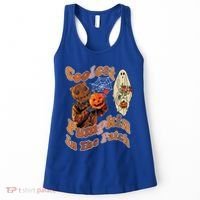 Coolest Pumpkin In The Patch Floral Ghost Funny Gift Women's Tank Top thumb 0