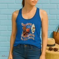 Coolest Pumpkin In The Patch Floral Ghost Funny Gift Women's Tank Top thumb 2