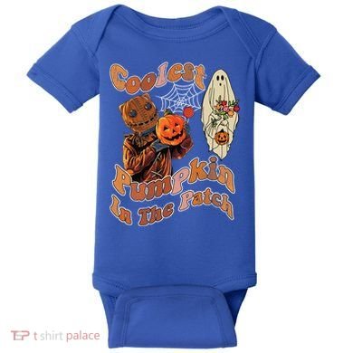 Coolest Pumpkin In The Patch Floral Ghost Funny Gift Baby Bodysuit