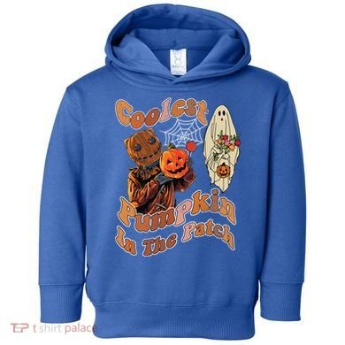 Coolest Pumpkin In The Patch Floral Ghost Funny Gift Toddler Hoodie