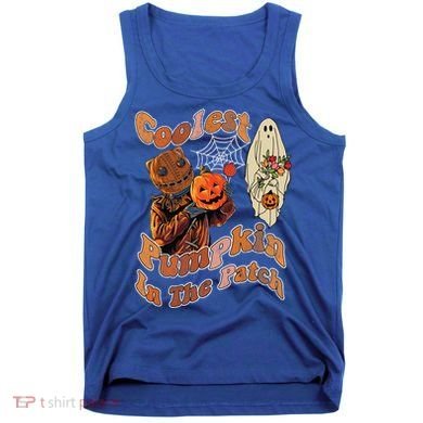 Coolest Pumpkin In The Patch Floral Ghost Funny Gift Tank Top