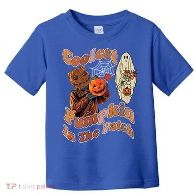 Coolest Pumpkin In The Patch Floral Ghost Funny Gift Toddler T-Shirt