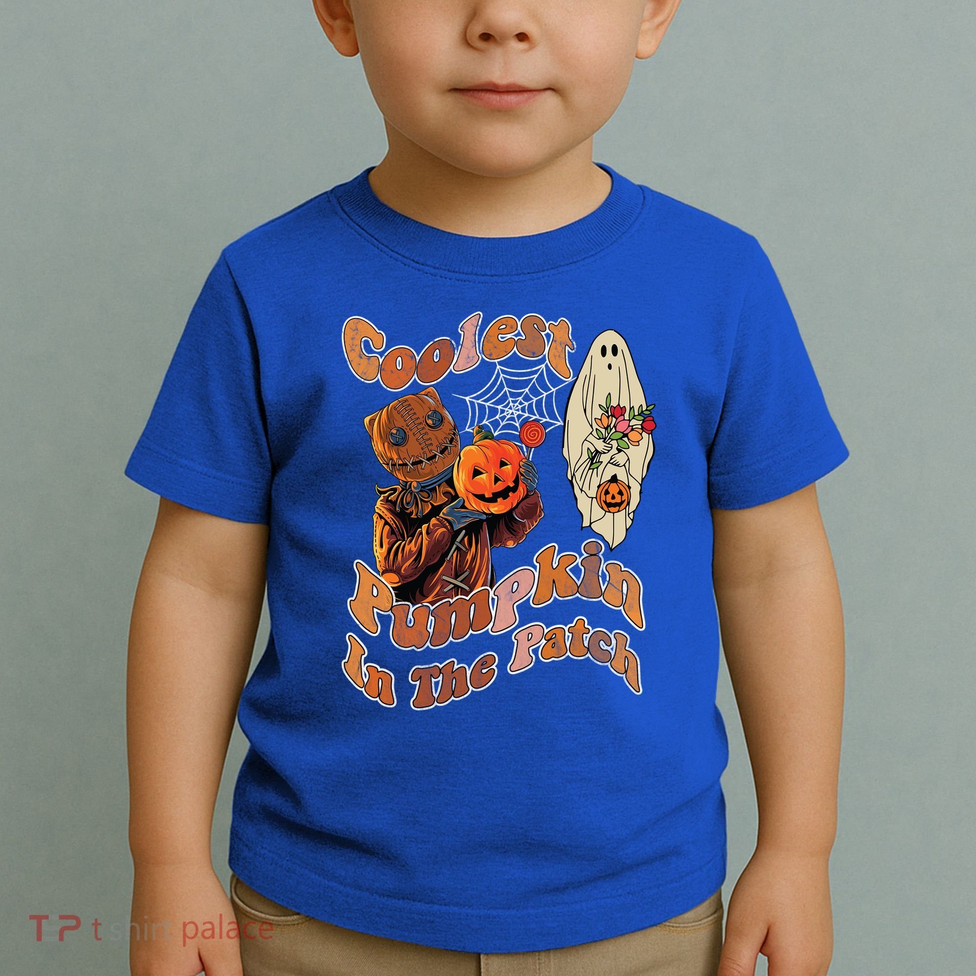 Coolest Pumpkin In The Patch Floral Ghost Funny Gift Toddler T-Shirt