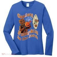 Coolest Pumpkin In The Patch Floral Ghost Funny Gift Women's Long Sleeve Shirt thumb 0