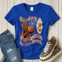 Coolest Pumpkin In The Patch Floral Ghost Funny Gift Women's T-Shirt thumb 3