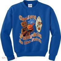 Coolest Pumpkin In The Patch Floral Ghost Funny Gift Kids Sweatshirt thumb 0