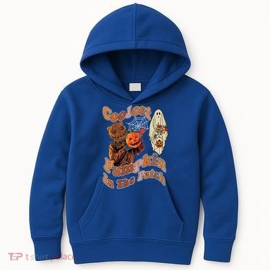 Coolest Pumpkin In The Patch Floral Ghost Funny Gift Kids Hoodie
