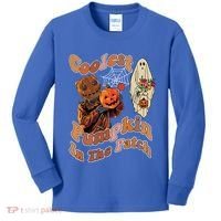 Coolest Pumpkin In The Patch Floral Ghost Funny Gift Kids Long Sleeve Shirt thumb 0