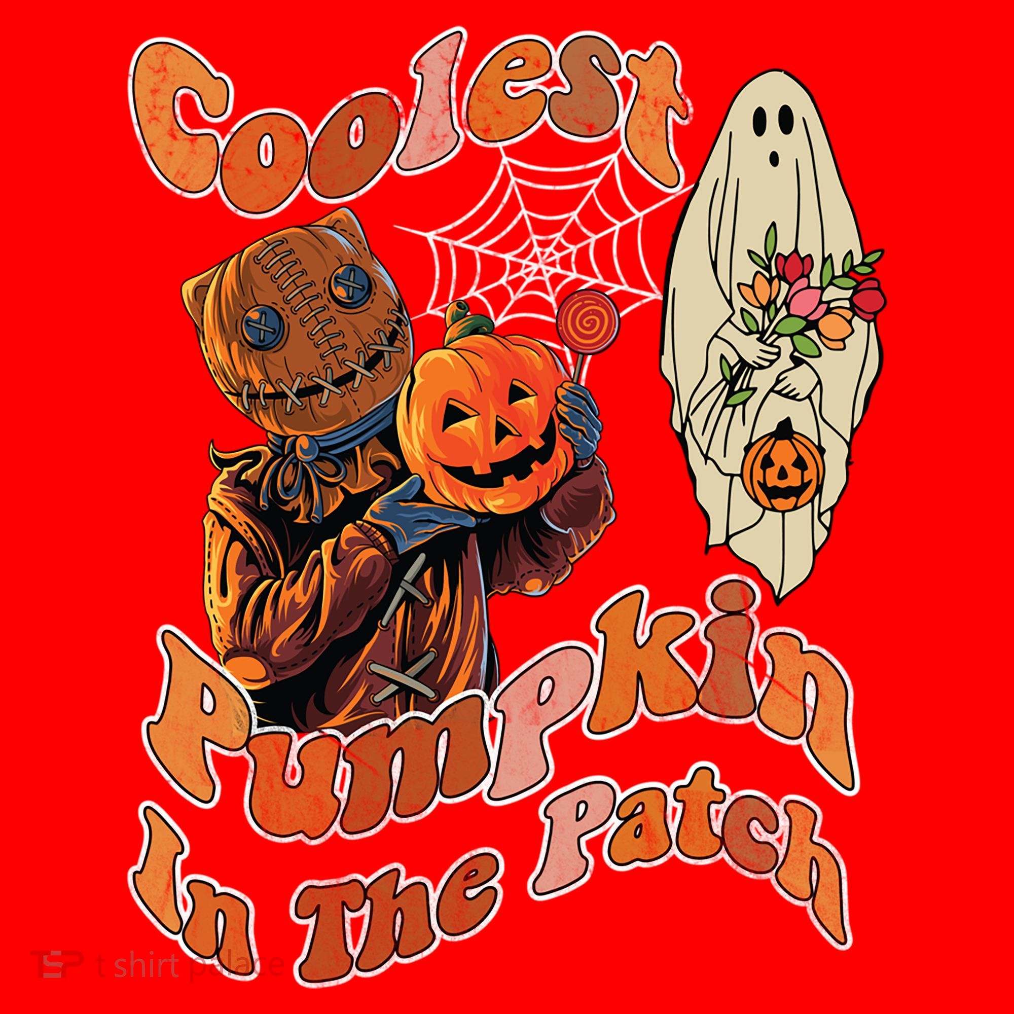 Coolest Pumpkin In The Patch Floral Ghost Funny Gift Santa Hat