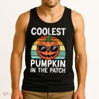 Coolest Pumpkin In The Patch Halloween Tank Top thumb 3