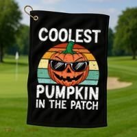 Coolest Pumpkin In The Patch Halloween Golf Towel thumb 1
