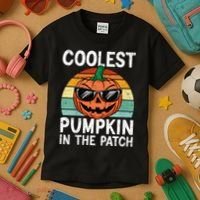 Coolest Pumpkin In The Patch Halloween Kids T-Shirt thumb 3