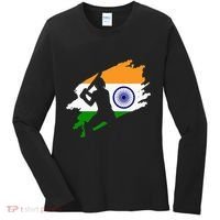Cricket Patriotic India Sports Jersey Women's Long Sleeve Shirt thumb 0