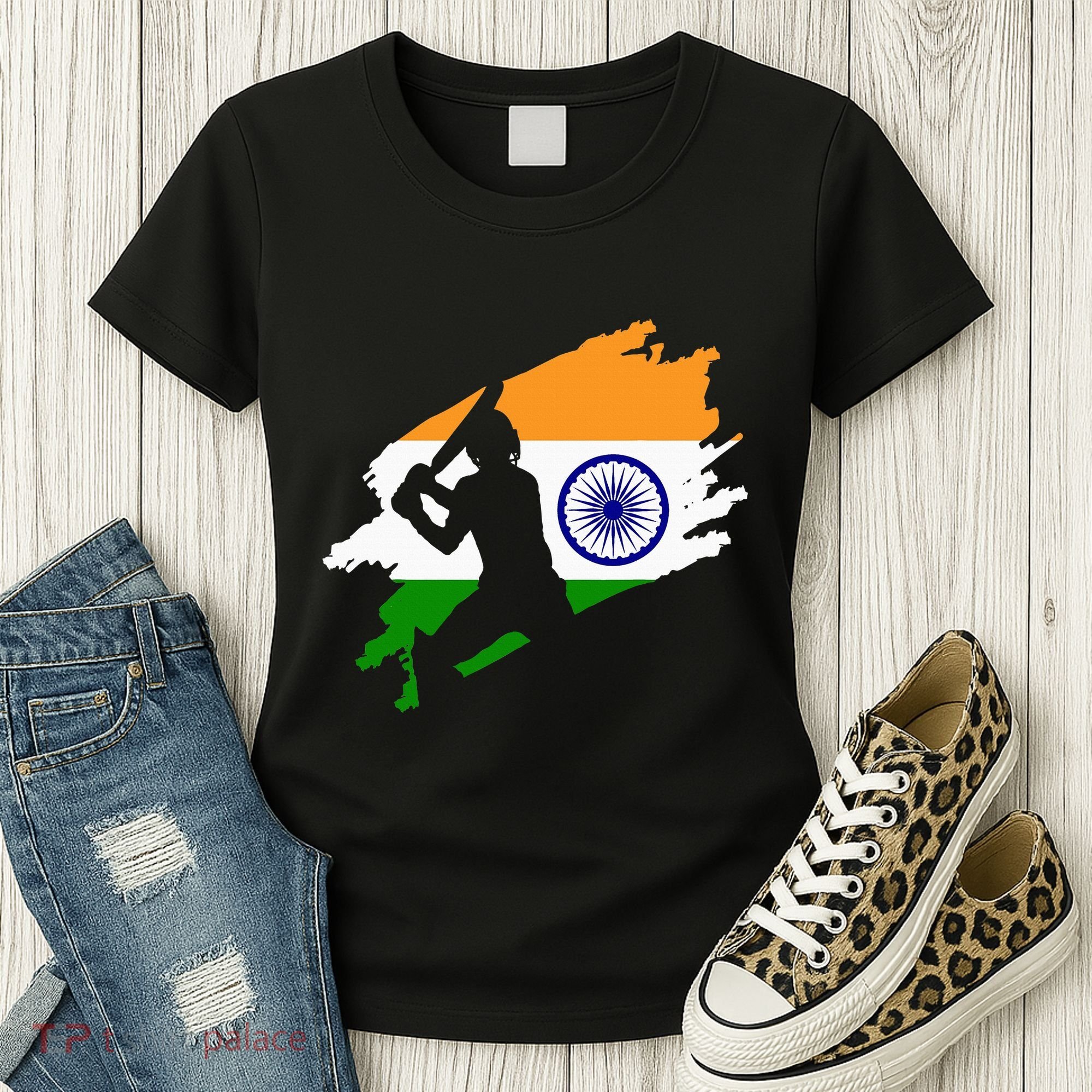 Cricket Patriotic India Sports Jersey Women's T-Shirt