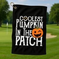 Coolest Pumpkin In The Patch Halloween Golf Towel thumb 1