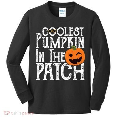 Coolest Pumpkin In The Patch Halloween Kids Long Sleeve Shirt