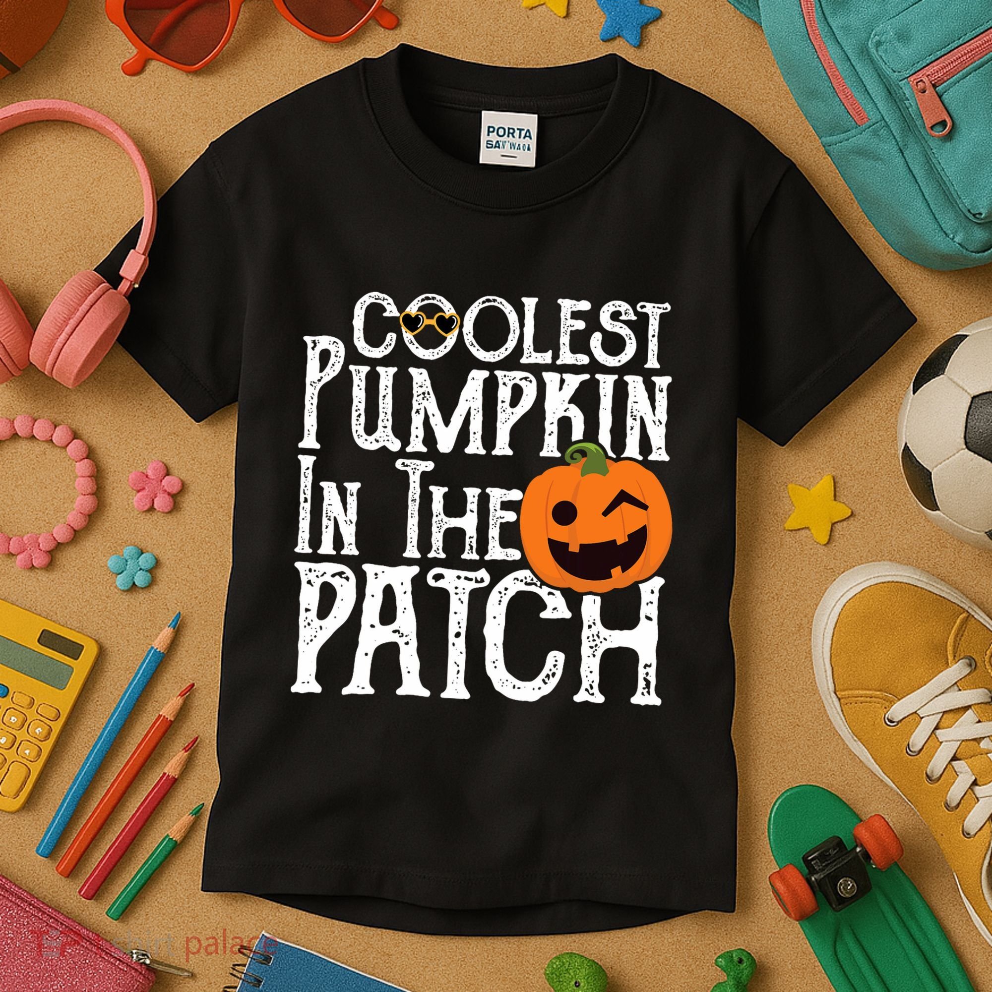 Coolest Pumpkin In The Patch Halloween Kids T-Shirt