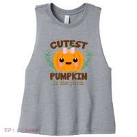 Cutest Pumpkin In The Patch October Women's Racerback Cropped Tank thumb 0