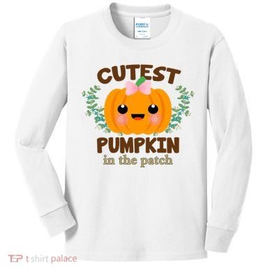 Cutest Pumpkin In The Patch October Kids Long Sleeve Shirt