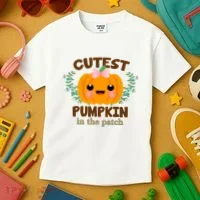 Cutest Pumpkin In The Patch October Kids T-Shirt thumb 3
