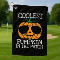 Coolest Pumpkin In The Patch Halloween Golf Towel thumb 1