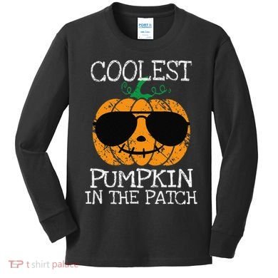 Coolest Pumpkin In The Patch Halloween Kids Long Sleeve Shirt