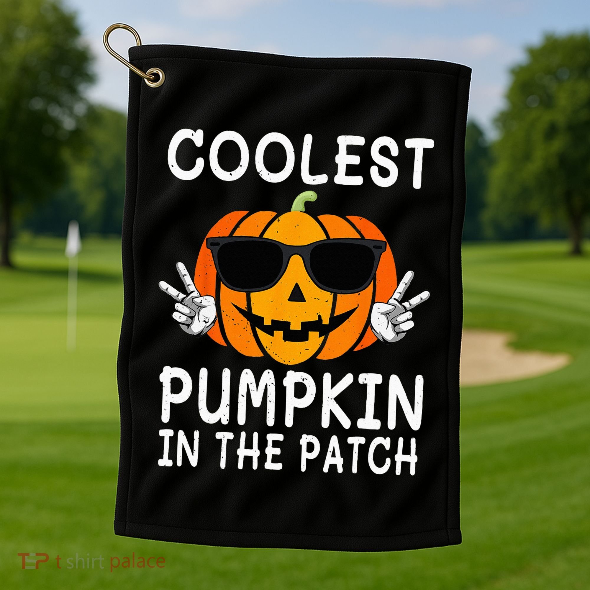 Coolest Pumpkin In The Patch Funny Halloween Golf Towel