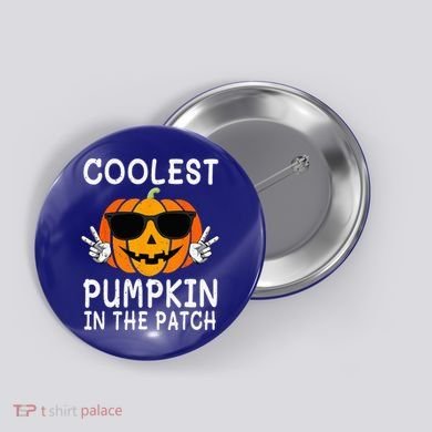 Coolest Pumpkin In The Patch Funny Halloween Button