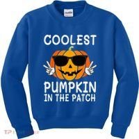 Coolest Pumpkin In The Patch Funny Halloween Kids Sweatshirt thumb 0