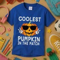 Coolest Pumpkin In The Patch Funny Halloween Kids T-Shirt thumb 3